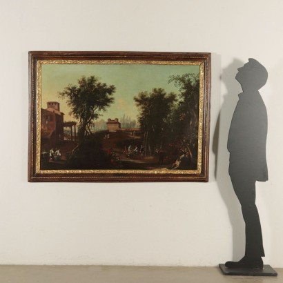 arte, arte italiano, pintura italiana antigua,Paisaje con figuras,Paisaje con figuras - La vendimia