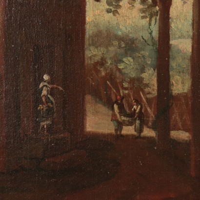 arte, arte italiano, pintura italiana antigua,Paisaje con figuras,Paisaje con figuras - La vendimia