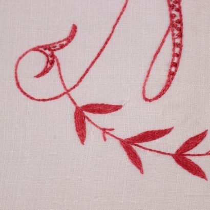 Lenzuolo Singolo Con Ricamo In Rosso