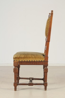 Bottega del 900, neo-Renaissance, neo-Renaissance, 10 group chairs, chairs, chairs, chairs early 900 900 Walnut chairs, chairs, Italy