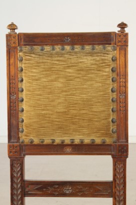 Bottega del 900, neo-Renaissance, neo-Renaissance, 10 group chairs, chairs, chairs, chairs early 900 900 Walnut chairs, chairs, Italy