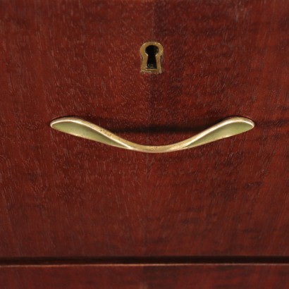 Meuble avec Compartiment Bar Placage Acajou Laiton Italie Années 50