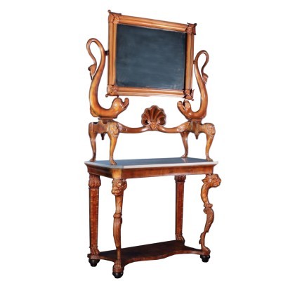 Console Placage de Bruyère Italie XIX Siècle