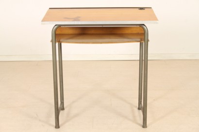 pupitre moderno, pupitre con estructura metálica, tapa de madera de haya