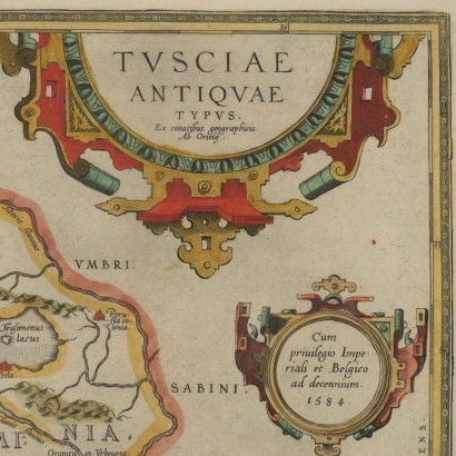 Map of The Ancient Etruria 16th-17th Century