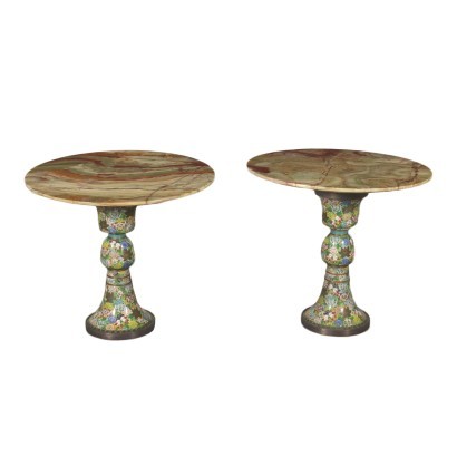 Paire de Tables Basses Onyx Bronze '900