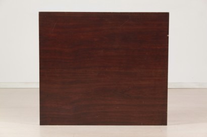 tavolino florence knoll, tavolino knoll anni 50, struttura in metallo cromato, piano in palissandro
