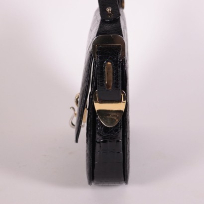 Vintage Crocodile Print Leather Bag Italy 1960s-1970s