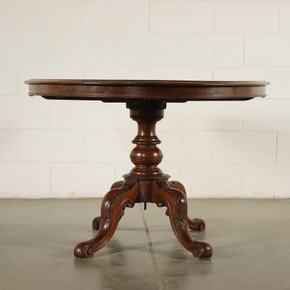 Victorian Sailing Table Mahogany Walnut Burl Veneer England 19th Cent