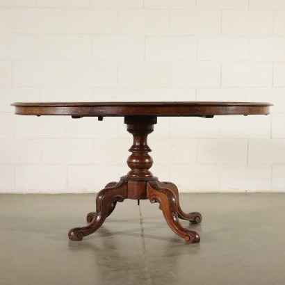 Victorian Sailing Table Mahogany Walnut Burl Veneer England 19th Cent
