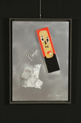 arte contemporanea, giorgio chiesi, Giorgio Chiesi 1941, smalto e colori su tela