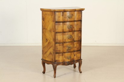 Stilvolle Möbel, Kommode, Kommode, chippendale Nussbaum Walnut Burr, Bottega del 900, Schublade die Hälfte 900, Kommode
