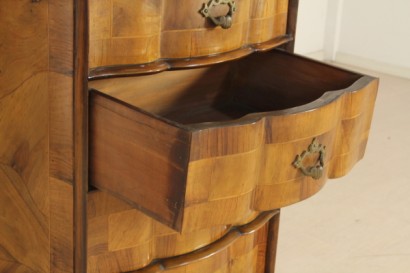 Stilvolle Möbel, Kommode, Kommode, chippendale Nussbaum Walnut Burr, Bottega del 900, Schublade die Hälfte 900, Kommode