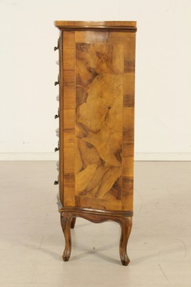 Stilvolle Möbel, Kommode, Kommode, chippendale Nussbaum Walnut Burr, Bottega del 900, Schublade die Hälfte 900, Kommode