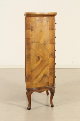 Stilvolle Möbel, Kommode, Kommode, chippendale Nussbaum Walnut Burr, Bottega del 900, Schublade die Hälfte 900, Kommode