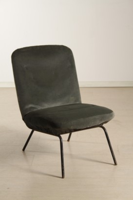 Poltroncina in velluto grigio