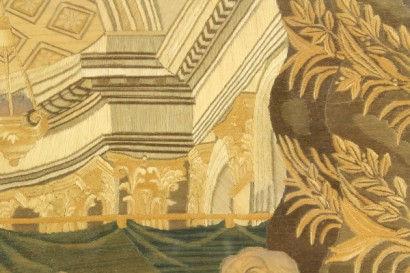 alte Gemälde, Stickereien, Malerei und Stickerei auf Seide, Darbringung Christi im Tempel