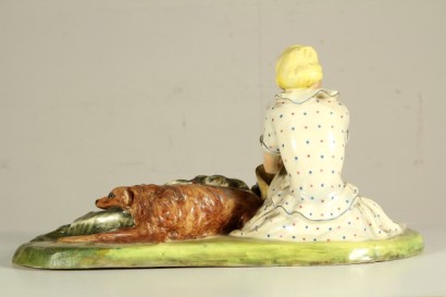 modernariato, oggettistica, statuetta dipinta, statuetta ceramica d arte milano, ceramica d arte milano, statuetta anni 40, statuetta