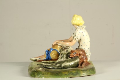 modernariato, oggettistica, statuetta dipinta, statuetta ceramica d arte milano, ceramica d arte milano, statuetta anni 40, statuetta
