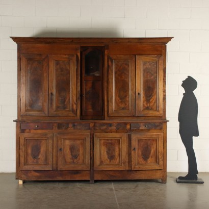 French Cupboard with Extention Walnut Pine France 19th Century