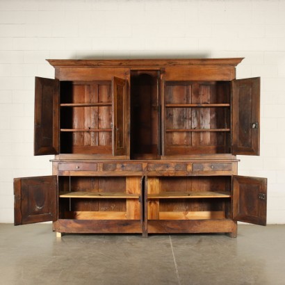 French Cupboard with Extention Walnut Pine France 19th Century