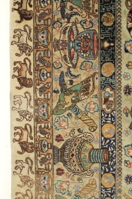 antigüedades, alfombras, alfombra, alfombra, lana de alfombra persa nain, seda, alfombra alfombra del algodón, alfombra, manual de nodo extrafina de fabricación de alfombra, alfombra, alfombra 900 destino