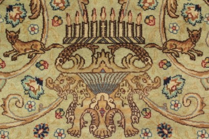 antigüedades, alfombras, alfombra, alfombra, lana de alfombra persa nain, seda, alfombra alfombra del algodón, alfombra, manual de nodo extrafina de fabricación de alfombra, alfombra, alfombra 900 destino