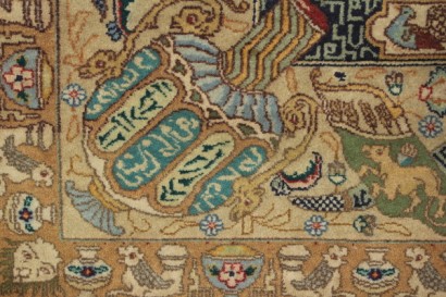 antigüedades, alfombras, alfombra, alfombra, lana de alfombra persa nain, seda, alfombra alfombra del algodón, alfombra, manual de nodo extrafina de fabricación de alfombra, alfombra, alfombra 900 destino