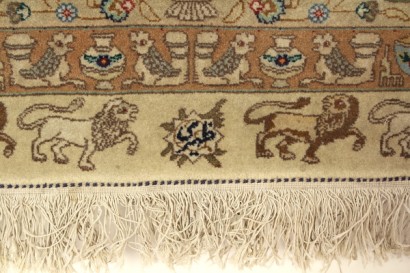 antigüedades, alfombras, alfombra, alfombra, lana de alfombra persa nain, seda, alfombra alfombra del algodón, alfombra, manual de nodo extrafina de fabricación de alfombra, alfombra, alfombra 900 destino