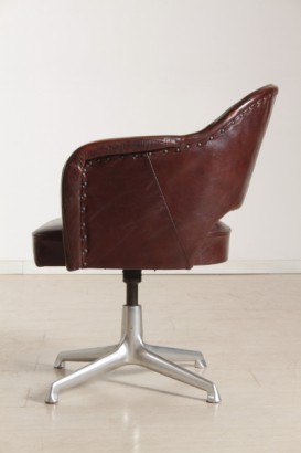 Silla años 50-60_7798 Silla de eslabón giratorio de la modernidad, 50-60 años silla, silla de eslabón giratorio sobre base de aluminio, cubierta de cielo