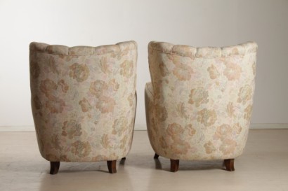 Fauteuils de couple de 40 ans_7808 paire de fauteuils de couple du modernisme, 40 ans, fauteuils fauteuils rembourrage crin doux, coussin de plume, tissu