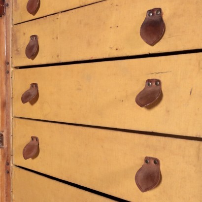 Coffre Armoire Vintage Au Départ Cuir - France Années 1910-1920
