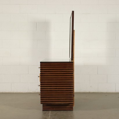 Commode Hêtre Placage d'Érable Laiton Verre Italie Années 1940