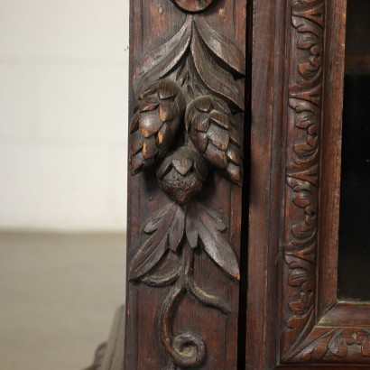 Meuble Style Néo-Renaissance Châtaignier Verre Italie 20ième Siècle