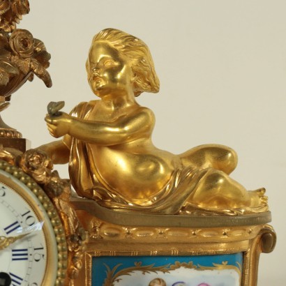 Horloge de Table Napoléon III Bronze Doré Porcelain France Fin du '800