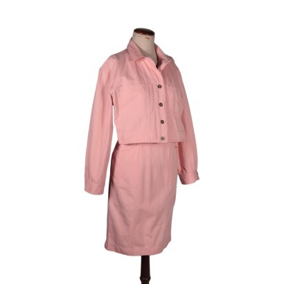Vintage Ferrè Pink Denim Dress Milan Italy 1980s