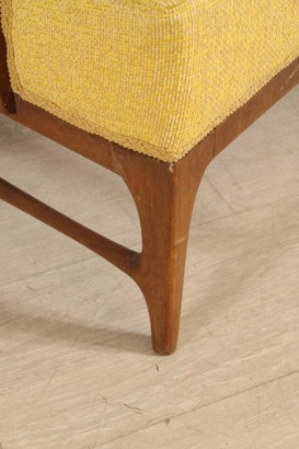 fauteuils de modernisme, fauteuils de style drôle, cadre en teck, mousse, housse en tissu