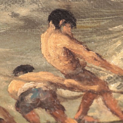 Pareja de paisajes con figuras