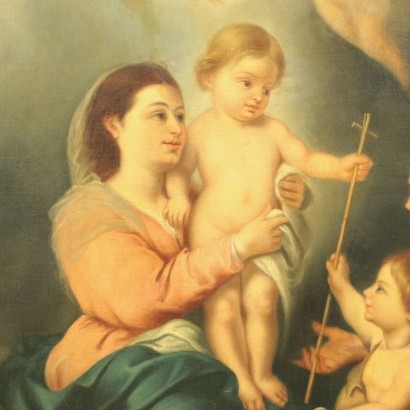 arte, arte italiana, pittura antica italiana,Madonna con Bambino S. Giovannino e S.,Bartolomé Esteban Murillo