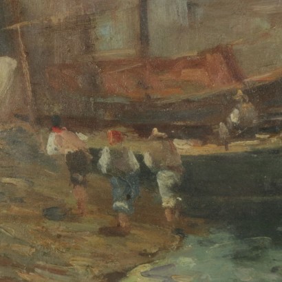 arte, arte italiana, pittura novecento italiana,Attilio Pratella ambito di ,Veduta costiera della baia di Napoli,Attilio Pratella