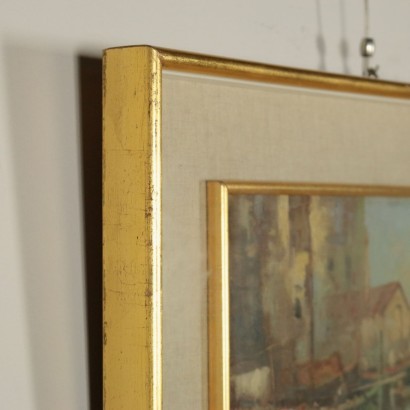 arte, arte italiana, pittura novecento italiana,Attilio Pratella ambito di ,Veduta costiera della baia di Napoli,Attilio Pratella