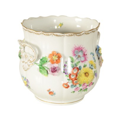 Vaso Cachepot in Porcellana di Dresden
