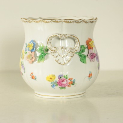 Vaso Cachepot in Porcellana di Dresden