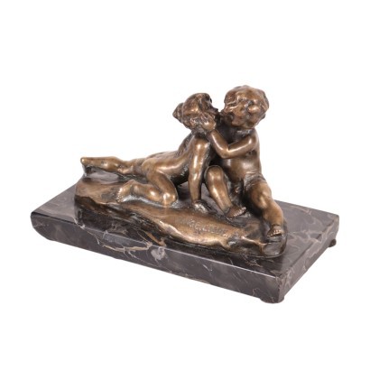 Jeune Amour Sculpture Bronze Allemagne Premier Moitié 19ème Siècle