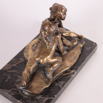 Jeune Amour Sculpture Bronze Allemagne Premier Moitié 19ème Siècle