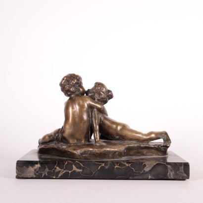 Jeune Amour Sculpture Bronze Allemagne Premier Moitié 19ème Siècle