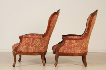 Pareja de sillones Louis Philippe_78969 par de sillones antiguos de estilo Louis Philippe, nogal