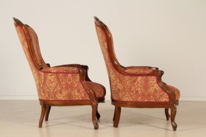 Pareja de sillones Louis Philippe_78971 par de sillones antiguos de estilo Louis Philippe, nogal