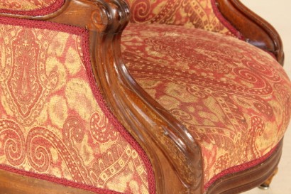 Pareja de sillones Louis Philippe_78974 par de sillones antiguos de estilo Louis Philippe, nogal