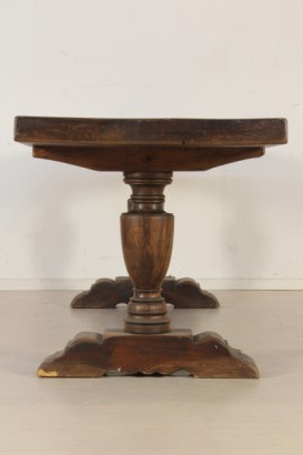 Mesa de estilo neo-renacentista_78977 Bottega del 900, mesa en Olmo sólido, convertido balaustres